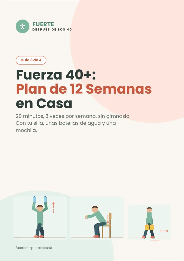 Portada de la Guía 3: Fuerza 40+, Plan de 12 Semanas en Casa